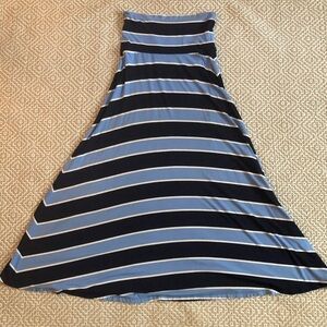 Striped blue gap midi skirt